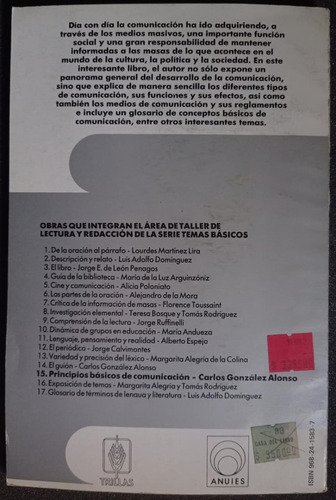 Principios Básicos De Comunicación - Carlos González Alonso (Usado)