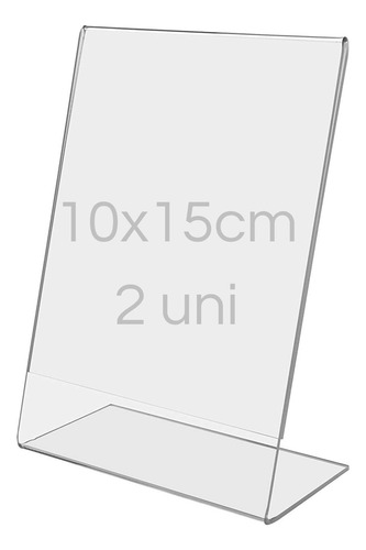 Display Qr Code Pix Plaquinha 2 Peças 10x15cm Ps Cristal