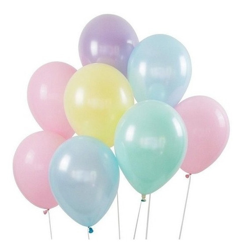 Imagen 1 de 2 de Globos Latex Pastel Surtido 12 Pulgadas Cumpleaños X25 Uni