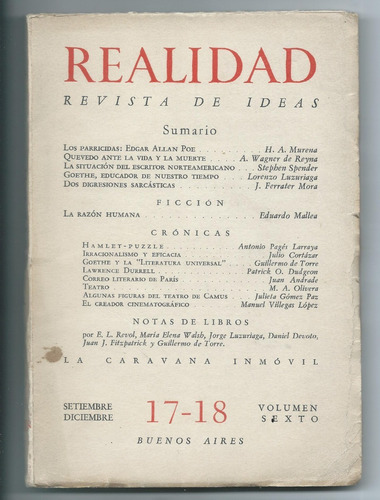 Revista Realidad 17 Murena Cortázar Mallea María Elena Walsh