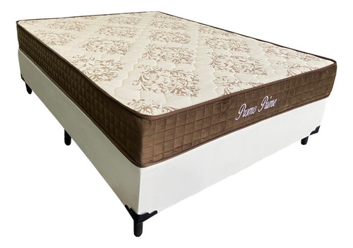 Cama Box Casal + Colchão De Espuma D28 Promo Prime 138 Cor Branco