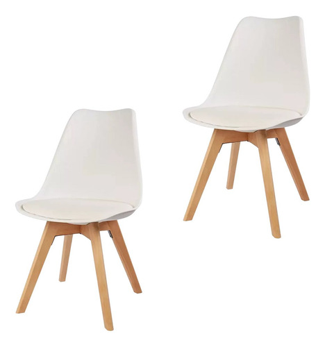Sillas Comedor Tulip Eames A2 Con Almohadon Nordicas X2 Unid