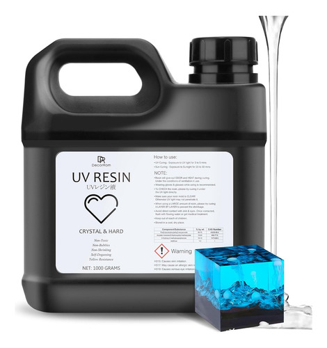 Resina Uv 35.27 Oz De Pegamento Uv Duro Transparente Mejor