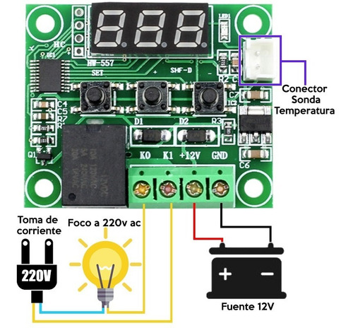 Imagen 4 de 10 de Termometro Digital Termostato Programable Rango -50 A 110°c