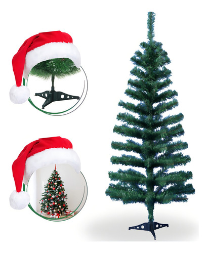 Árbol de Navidad de 120 cm con 150 ramas pequeñas, color verde pino