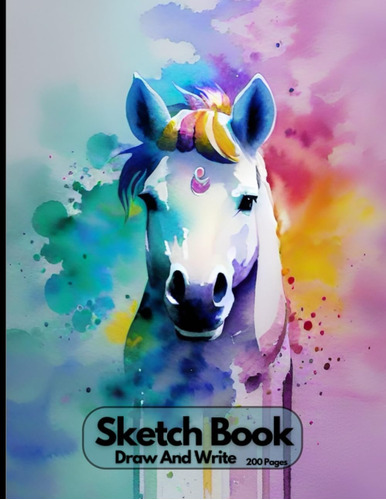 Libro: Sketch Book: Watercolor Unicorn Cover Sketchbook&note