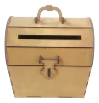 Comprar Cofre Con Ranura De Fibrofacil  ~ Baul  16x22x22cm Marrón Claro Cofre