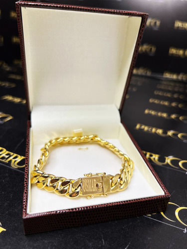 Pulseira Grumet 25 Gramas 12mm Ouro 18k 750 Fecho Nome