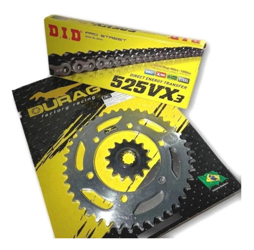 Kit Relação Durag-did Dl 1000 V-strom 2007 Com Retento 42/17