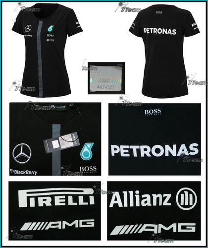 Blusa Mercedes Amg Petronas F1 2015 Playera Dama Hamilton