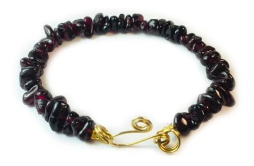 Pulsera Granate Con Broche Mujer Regalo Color Vino Elegante