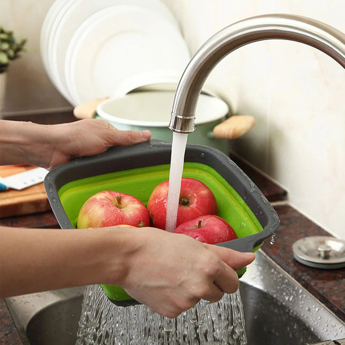 Ba Colador Plegable Para Lavar Frutas Y Verduras