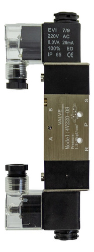 Valvula Dupla Solenoide Rosca 1/4 - 5/2 Vias 220v Rotta 376