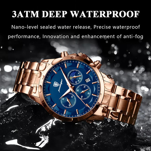 Reloj Cronógrafo Poedagar 928 Con Calendario Luminoso