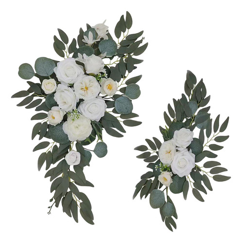 2 Piezas De Flores Blancas Artificiales Florales Para Señal