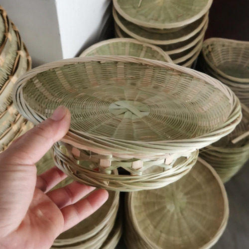 Cesta De Bambú Con Base De Pierna Alta Irrompible Para