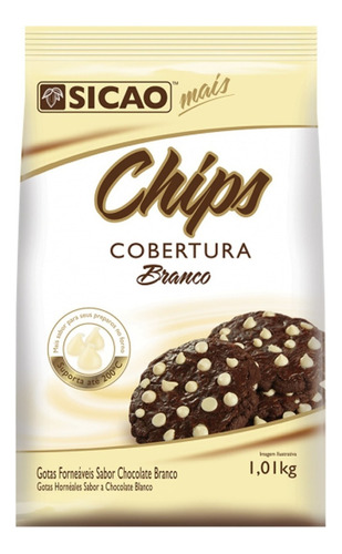 Chips Cobertura Sabor Chocolate Branco 1,01kg - Sicao