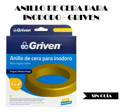 Anillo De Cera Para Inodoro Sin Guia - Griven