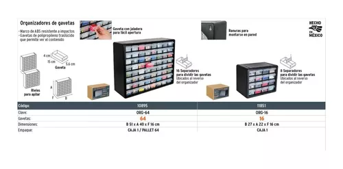 Organizadores De Gavetas 16 Compartimentos Truper 11851