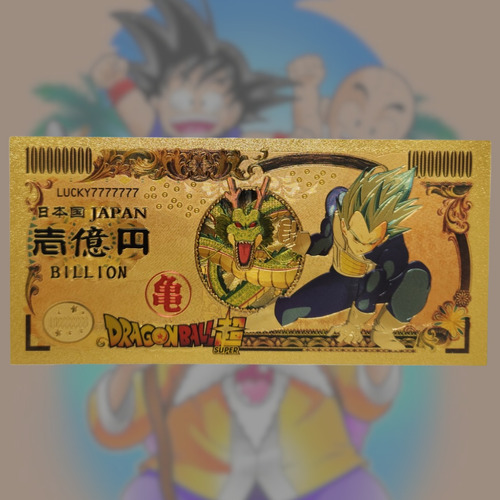 Billete Dorado De Colección Edición Dragon Ball Super
