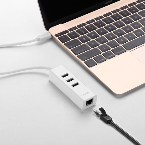 Adaptador Usb Tipo C A 3 Puertos Usb 2.0 Y Rj45 Ugreen