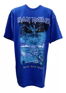 Playera Iron Maiden Brave New World Color Azul