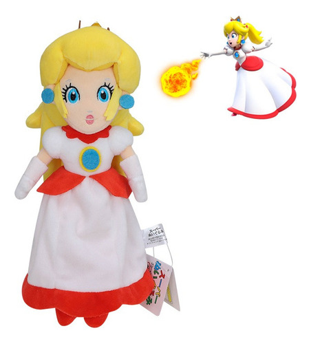 Super Mario Princess Fire Peach Peluche Muñeca Niños Regalo