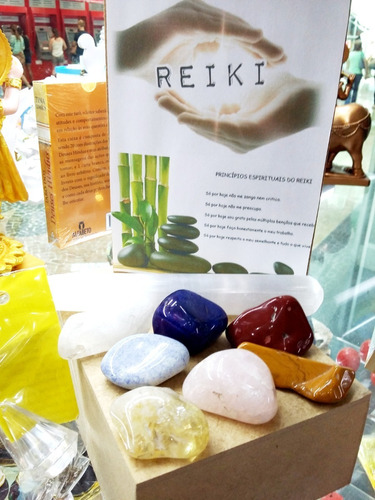 Kit Reiki 9 Pedras P/terapia Chacras Bastão Selenita Pêndulo