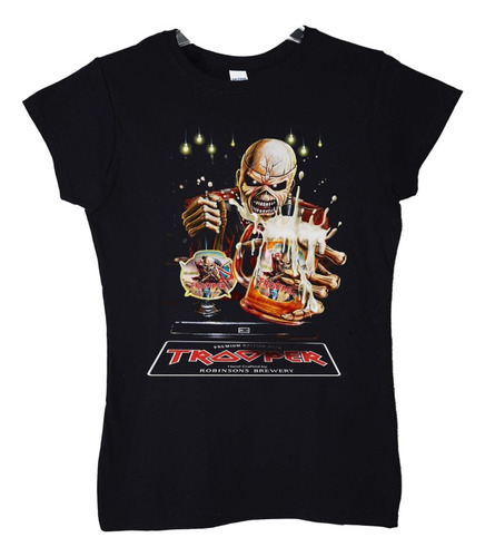 Polera Mujer Iron Maiden Beer Trooper Metal Abominatron