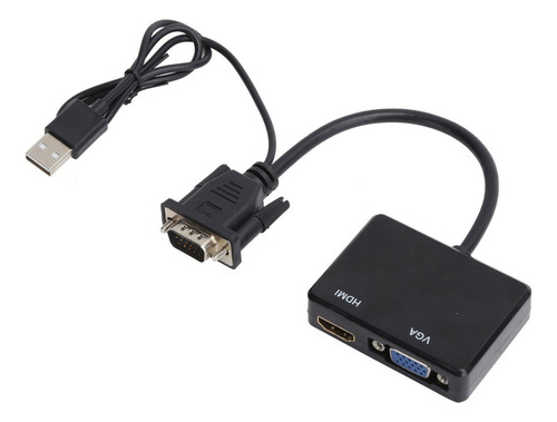 Vga A Vga Hdmi Splitter Converter Adaptador De Audio Usb 108