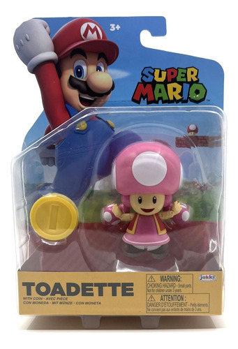Figura Super Mario Toadette Con Moneda Jakks