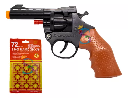 Revolver Arma De Brinquedo Espoleta Reforçado Com 5 Cartela