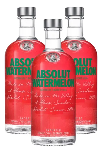 Absolut Vodka Watermelon Botella 700ml X3