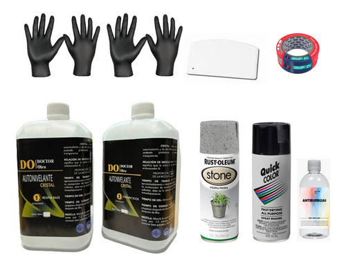 Kit Resina Epóxica Efecto Granito Mesa Cubierta 1.5 M² Color Negro