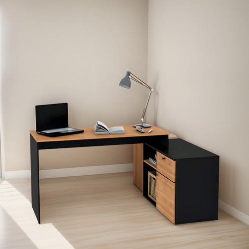 Escritorio Centro Estant Milan Negro Paraiso Ancho 168cm