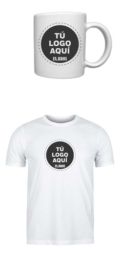 Combo Remera + Taza Personalizada Con Tu Logo Frase Imagen
