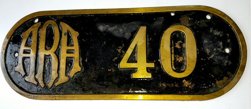 Antigua Gruesa Placa Bronce Ara 40 Naval Barco Navío Armada