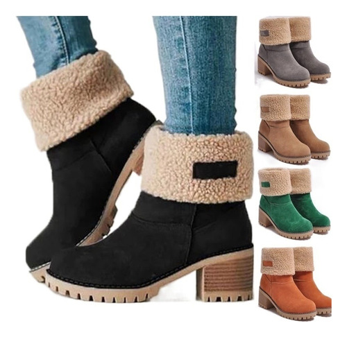 Botas De Piel De Mujer De Algodón De Talla Grande