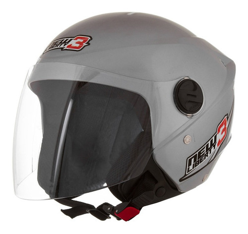 Casco Abierto Con Visor New Liberty Three Plata Talle 58