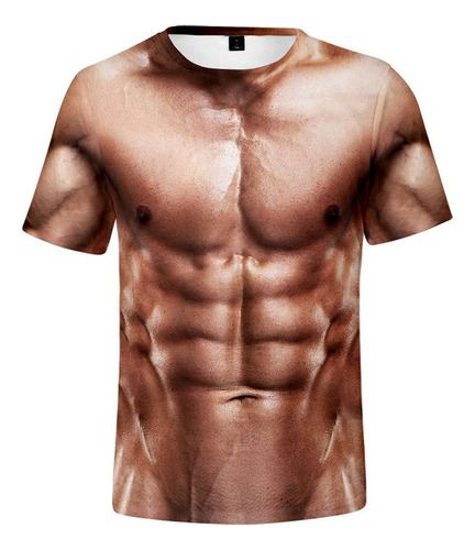 Camiseta Con Estampado 3d De Cuerpo Musculoso Camiseta De Ve