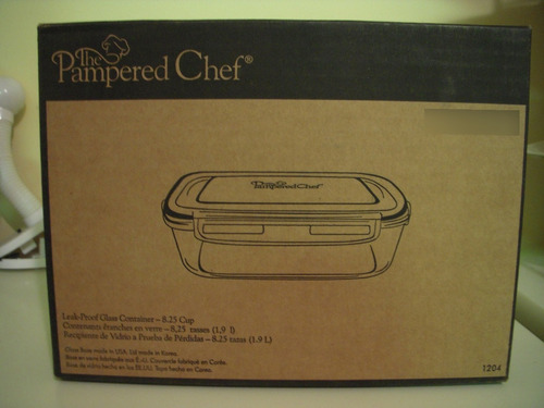 Pampered Chef 8 1 4-cup Rectangulo Leakproof Recipiente Tapa