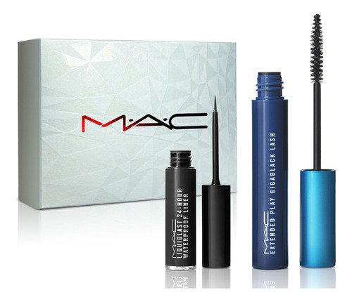 Máscara De Pestañas Mac Kit Extended Eyes +delineador Set