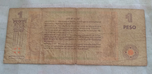 Billete Patacon 1 Peso (Usado)