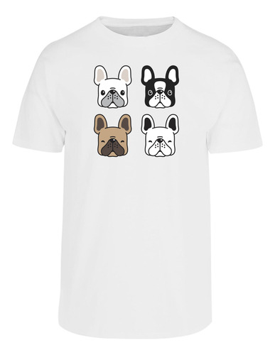 Playera De Hombre Diseño Caritas De Bulldog Francés