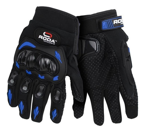 Guantes Para Moto Roda Touch Screen Celular Color Azul Talla G