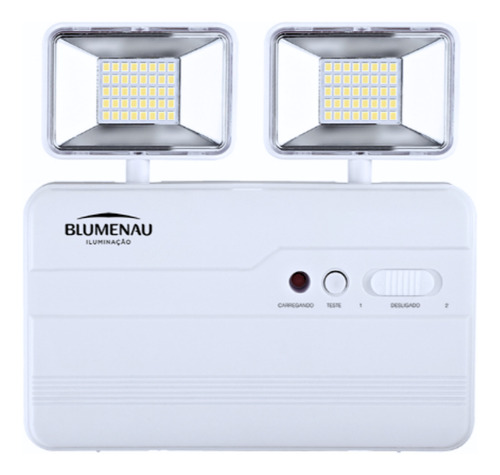 Luminária Bloco Emergência Led 2200 Lumens 2 Faróis Led 10w