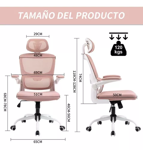 Silla de Oficina Ergonómica Rosa, Silla de Trabajo Giratorias de Malla  Ajustable HOMEMAKE FURNITURE Moderno