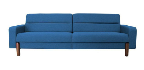 Sofá Medlyn 260cm Veludo Azul - Gran Belo Decor