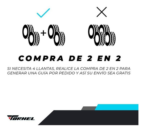 Paquete De 2 Llantas 175/70 R14 Tornel Real 84h