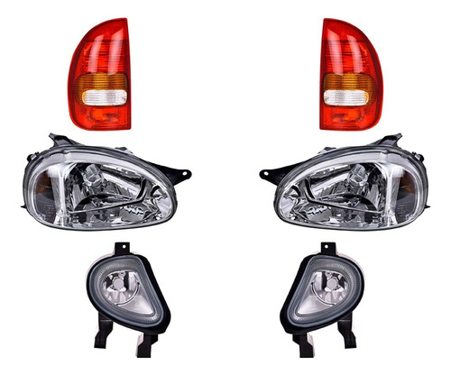 Faros + Nieblas + Calaveras (6 Piezas) Chevy 2001-2002 Depo